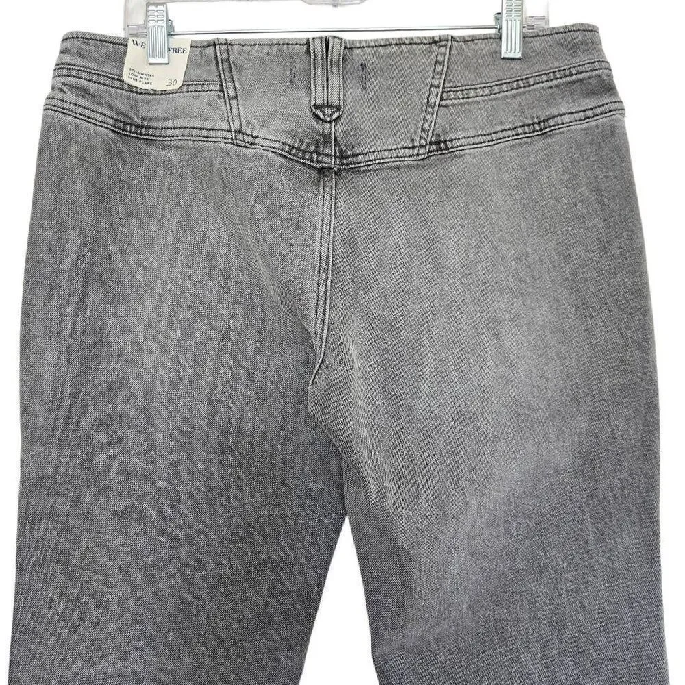 Free People Stillwater Low Rise Slim Flare Jeans Gray Size 30 - Picture 9 of 12